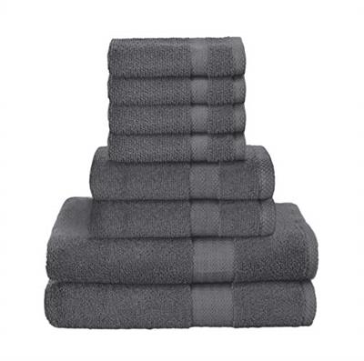 GLAMBURG Ultra Soft 8-Piece Towel Set - 100% Pure Ringspun Cotton, Contains 2 Oversized Bath Towels 27x54, Hand 16x28, 4 Wash Cloths 13x13 Ideal for E