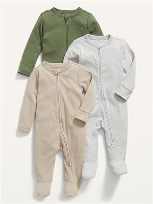 Unisex 1-Way Zip Sleep & Play One-Piece 3-Pack for Baby | Old Navy