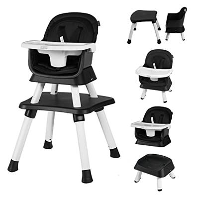 Kinder King 8 in 1 Baby High Chair, Coverts to Dining Booster Seat/Kids Table & Chair Set/Toddler Bu