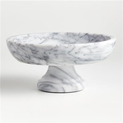 French Kitchen White Marble Fruit Bowl + Reviews | Crate & Barrel