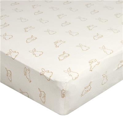 Origami Maison Crib Fitted Sheet - Bunnies  - Clement