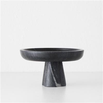 ALLEGRA MARBLE FOOTED BOWL   STAND | BLACK MARBLE – Living By Design