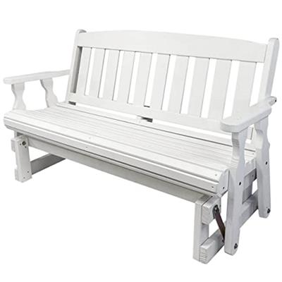 CAF Amish Heavy Duty 800 Lb Mission Pressure Treated Porch Glider (4 Foot, Semi-Solid White Stain)