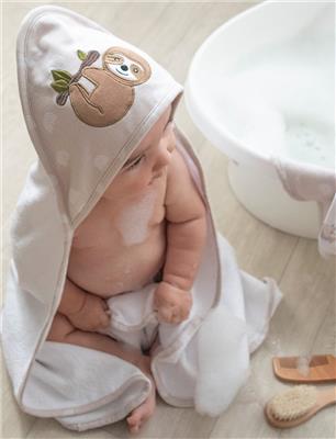 Little Textiles Hooded Towel, Happy Sloth - Changing & Bathing