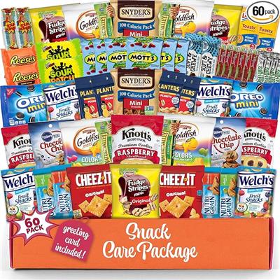 Amazon.com : Snack box care package Candy Variety Pack snack pack(60 Count Easter Gift Baskets for Kids Adults Teens Family College Student - Crave Fo