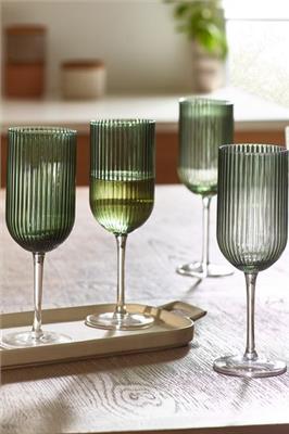 Buy Green Hollis Glassware Set of 4 Wine Glasses from the Next UK online shop