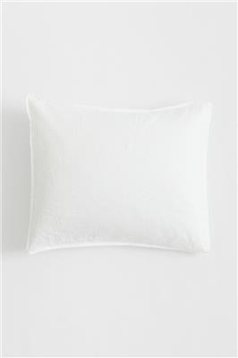 Washed Linen Pillowcase - White -Home All | H&M CA