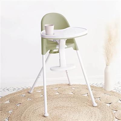 Amazon.com : FUNNY SUPPLY 3-in-1 Cute Folding High Chair, Perfect Modern Space Saving Highchair with Detachable Double Tray, 3-Point Harness, Green Co