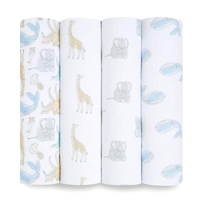 aden   anais Cotton Muslin Swaddles Natural History 4 pack Blanket