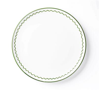 Dinner Plate - Olive Green Zigzag | Maison Flâneur