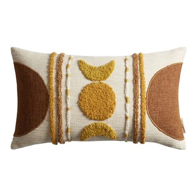 Ivory and Gold Tufted Celestial Lumbar Pillow - World Market