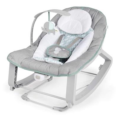Ingenuity Keep Cozy 3-in-1 Grow with Me Vibrating Baby Bouncer, Seat & Infant to Toddler Rocker, Vibrations & Toy Bar, 0-30 Months Up to 40 lbs (Weave