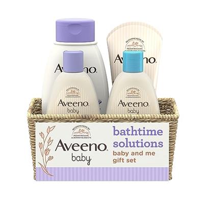 Aveeno Baby Bathtime Solutions Baby & Me Gift Set with Baby Wash & Shampoo, Calming Baby Bath & Wash, Baby Daily Moisturizing Lotion & Stress Relief B