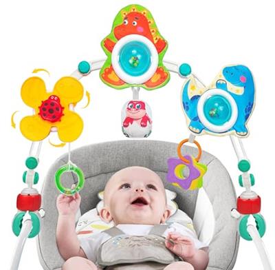 FBesteam Baby Stroller Arch Toy | Car Seat Toys Dinosaur Style Adjustable Bouncer Toy Bar | Carseat Toys for Infants 0-6 Months | Newborn Toys 0-3 Mon