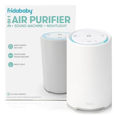 Frida Baby 3-in-1 Baby Sound Machine for Sleeping, Nightlight + Air Purifier for Bedroom with 3 Fan Speeds, Easy-Change Filter, Auto- Off Timer