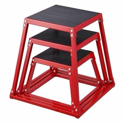 VEVOR Plyometric Platform Box Fitness Exercise Jump Box Step Plyometric Height Box Set for Training Conditioning Strength Training (12/18/24inch/Red)
