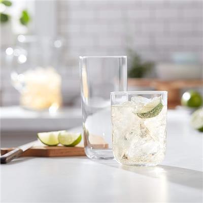 Amazon.com | Libbey Polaris Tumbler and Rocks Glass Set, Elegant Drinkware Glasses Set, Lead-Free Tall Drinking Glasses with Modern Clean Lines, Dishw