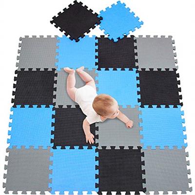 meiqicool Foam Play Mat Thick Soft EVA Interlocking Foam Floor Mats Children Yoga Exercise Multi Jigsaw Puzzle Blocking Board Kids Playmats Play Black