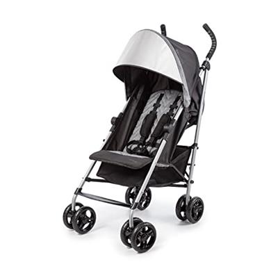Summer Infant 3Dlite ST Convenience Stroller, Black & Gray - Lightweight Stroller with Steel Frame, Large Seat Area, Multi-Position Recline, Storage B