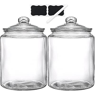 Daitouge 1.5 Gallon Glass Jars with Lids, Large Glass Storage Jars Set of 2, Heavy Duty Glass Canisters for Kitchen, Perfect for Flour, Sugar, Rice, P