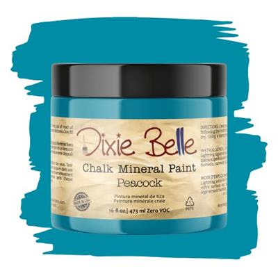 Dixie Belle Paint Company Chalk Finish Furniture Paint | Peacock (16oz) | Matte True Teal Chic Chalk Mineral Paint | DIY Furniture Paint | Made in the