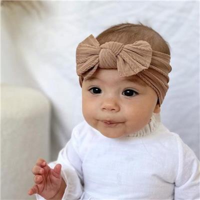 Cable Knit Baby Bow Headband | Taupe – Oh Bubba