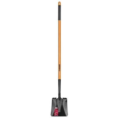 Husky 47 in. L Wood Handle Carbon Steel Transfer Shovel with Grip 77417-949 - The Home Depot