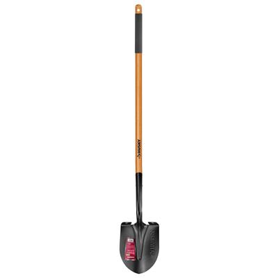 Husky 47 in. L Wood Handle Carbon Steel Digging Shovel with Grip 77416-945 - The Home Depot