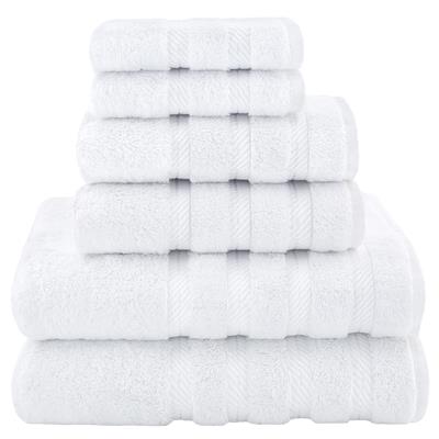 American Soft Linen Luxury 6 Piece Towel Set, 2 Bath Towels 2 Hand Towels 2 Washcloths, 100% Cotton