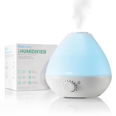 Frida Baby 3-in-1 Cool Mist Humidifier for Baby with Diffuser + Nightlight, Baby Humidifier for Bedroom, Nursery + Large Rooms, Quiet, Auto Shut Off,