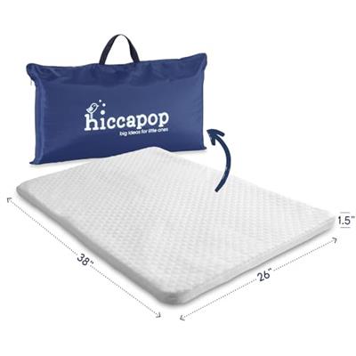 hiccapop Pack and Play Mattress Pad for (38x26x1.5), Playpen Pad, Playard Mattress for Pack and Play, Pack N Play Mattress Topper with Carry Bag an