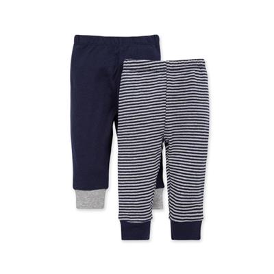Organic Cotton Footless Baby Pants 2 Pack - Midnight - 3-6 Months