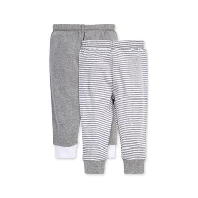 Organic Cotton Footless Baby Pants 2 Pack - Heather Grey - 3-6 Months