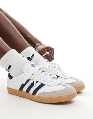 adidas Originals Samba OG trainers in white and indigo  | ASOS