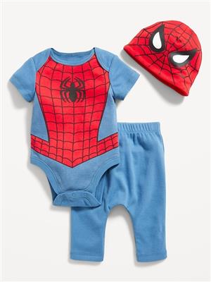 Marvel™ Spider-Man Unisex 3-Piece  Bodysuit, Pants & Hat Layette for Baby | Old Navy