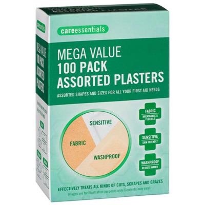 Care Essentials Mega Value Assorted Plasters 100pk | Healthcare - B&M