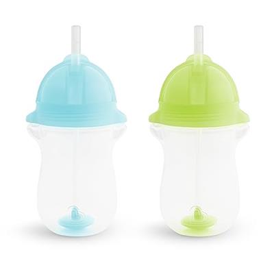 Munchkin® Any Angle™ Weighted Toddler Straw Cup with Click Lock™ Lid, 10 Ounce, Blue/Green, 2 Count (Pack of 1)