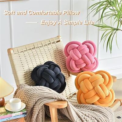Amazon.com: XIAIJIA Knot Pillow Ball Decorative Pillow for Bed Soft Plush Throw Pillow Cute Knotted Pillow White Velvet Pillows Home Dormitory Decor A