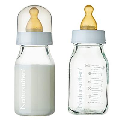 Natursutten Glass Baby Bottles 8 oz and 4 oz - Anti-Colic Baby Bottles for Breastfeeding Babies, Suitable for Boiling and Freezing - Bottles with Natu
