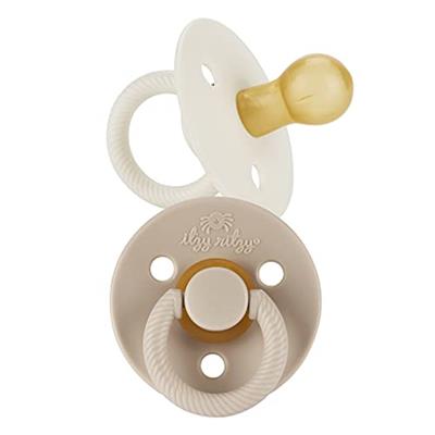 Itzy Ritzy Natural Rubber Pacifiers, Set of 2 – Natural Rubber Newborn Pacifiers with Cherry-Shaped Nipple & Large Air Holes for Added Safety; Set of