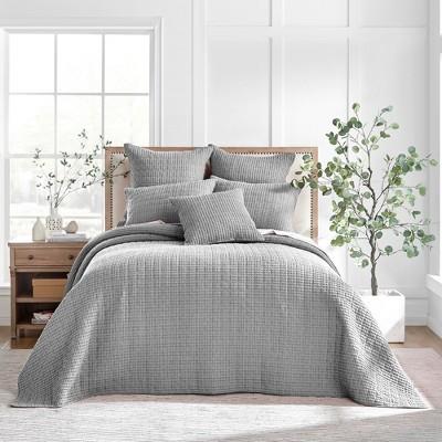 Mills Waffle Grey Bedspread Set - Queen Bedspread And Two Standard Pillow Shams - Levtex Home : Target