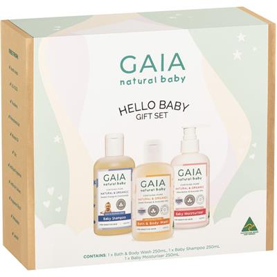 Gaia Natural Baby Hello Baby Gift Set 3 x 250ml | BIG W