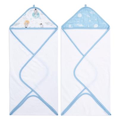 aden   anais Cotton Hooded Towels 2 pack Space Explorers Blue