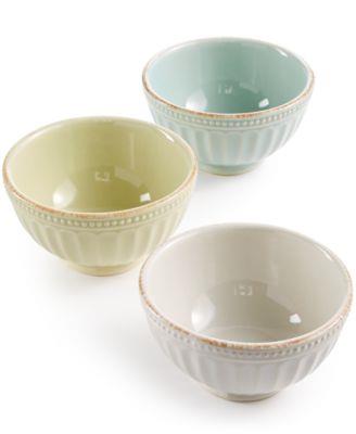 Lenox French Perle Groove Collection Stoneware 3-Pc. Mini Bowls Set - Macys