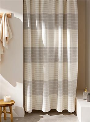 Dobby stripes recycled fibre shower curtain