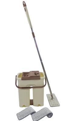 Magic Self Cleaning Flat Floor Mop Bucket System - Automatic Squeeze In n Out Drying Wringer - 2 Microfiber Reusable Washable Pads Included - Walmart.