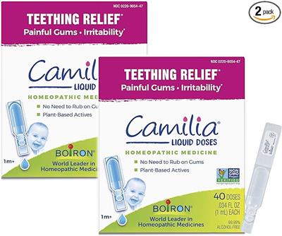 Amazon.com: Boiron Camilia Drops 40 Count (Pack of 2) Relief of Painful or Swollen Gums and Irritability in Babies - for Daytime and Nighttime - Liqui