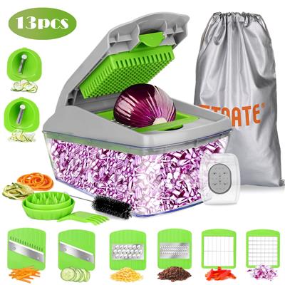 13-IN-1 Vegetable Chopper Slicer Onion Dicer Veggie Fruit Kitchen Cutter Tools - M