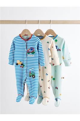 Buy Bright Transport Baby Sleepsuits 3 Pack (0-2yrs) from the Next UK online shop