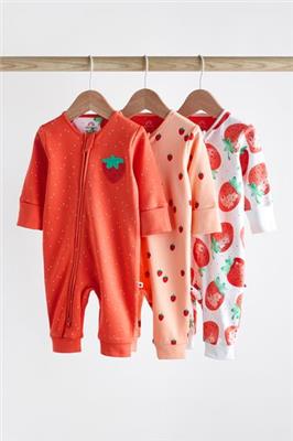 Buy Red strawberry Baby Printed Sleepsuit (0mths-3yrs) from the Next UK online shop
